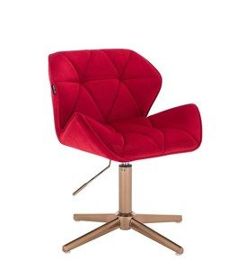 HR111CROSS Vörös modern velúr szék arany lábbal