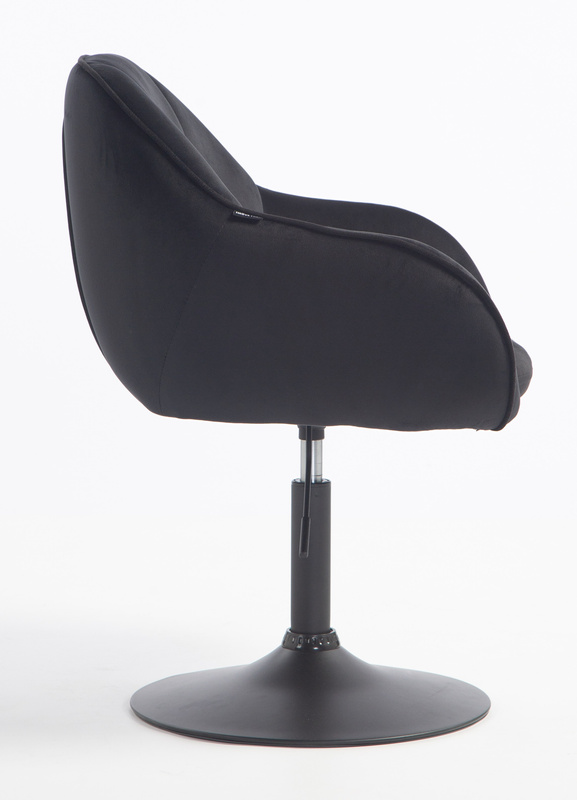 HR2055N Fekete Modern Velúr Szék Fekete lábbal