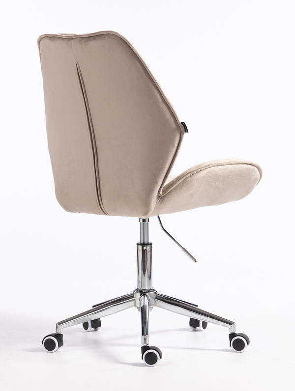 HR350K Latte modern velúr szék krómozott lábbal