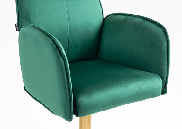 HR280W Sötétzöld Modern Velúr Szék Arany lábbal