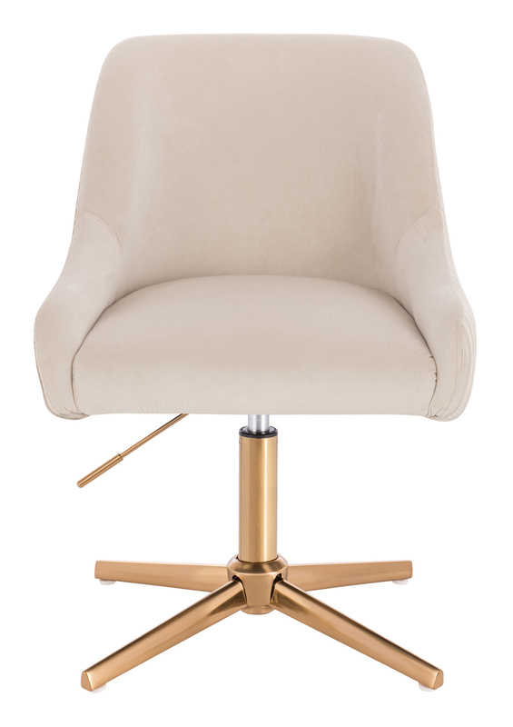 HR920CROSS Krémszínű Modern Velúr Szék Arany lábbal