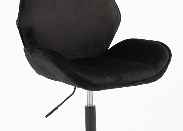 HR350N Fekete modern velúr szék fekete lábbal