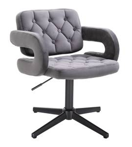 HR8403CROSS Grafit modern velúr szék fekete lábbal