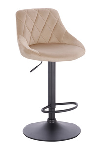 HR1054W Latte modern velúr szék fekete lábbal