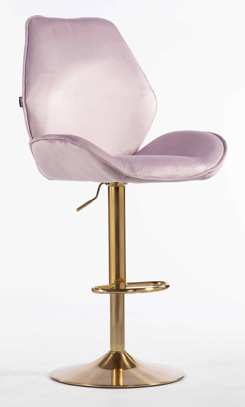 HR350W Halványlila modern velúr szék arany lábbal
