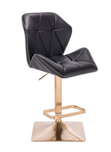 HR212KW ZIC-ZAC Fekete modern műbőr szék arany lábbal