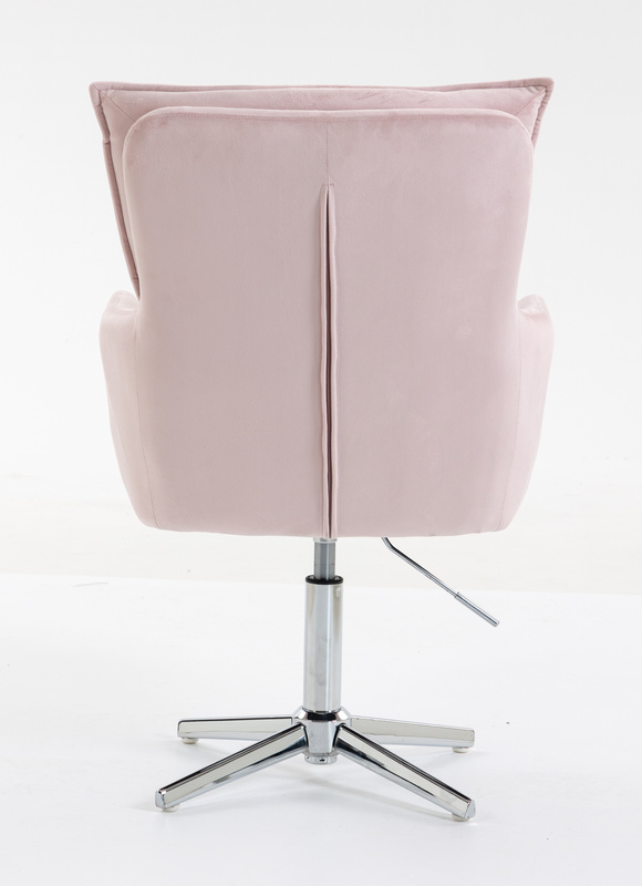 HR250CROSS Púder Rózsaszín modern velúr szék krómozott lábbal