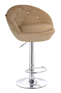 HR948W Latte Modern Velúr Szék Krómozott lábbal
