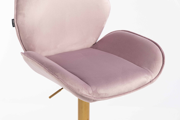 HR350KW Halványlila modern velúr szék arany lábbal