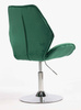 HR350N Sötétzöld modern velúr szék krómozott lábbal