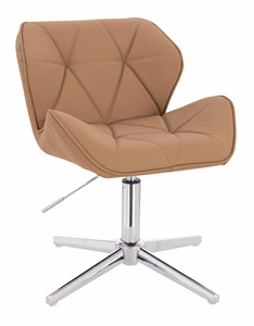 HR111CROSS Karamell Műbőr Premium Soft szék krómozott lábbal