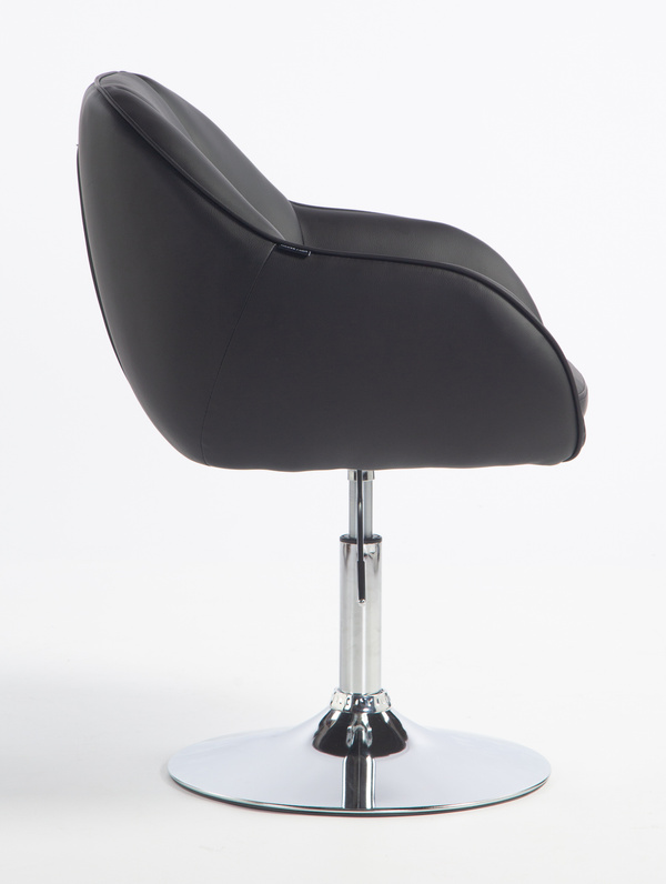 HR2055N Fekete Modern Műbőr Szék Krómozott lábbal