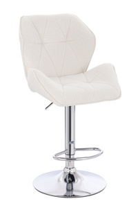 HR212W Krémszínű modern boucle szék krómozott lábbal