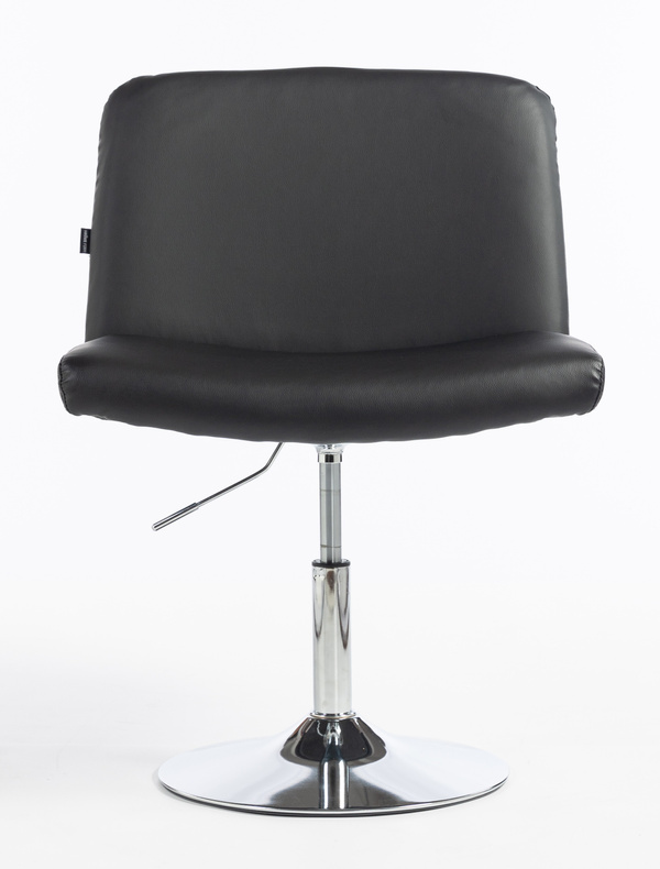 HR150N Fekete Modern Műbőr Szék Krómozott lábbal