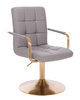 HC1015NP Szürke modern műbőr szék arany lábbal