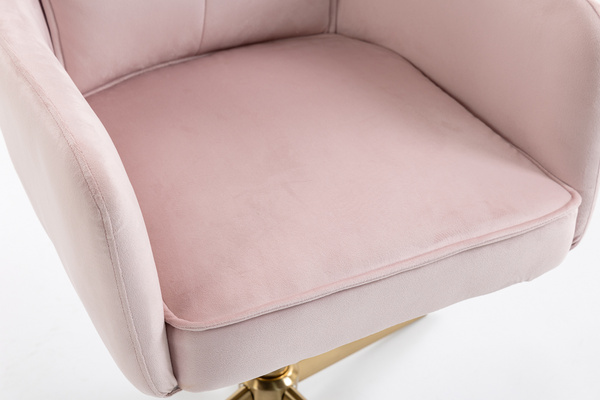 HR250CROSS Púder Rózsaszín modern velúr szék arany lábbal