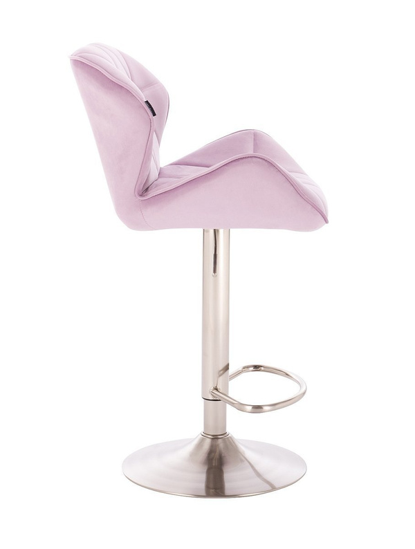 HR111W Halványlila modern velúr szék krómozott lábbal