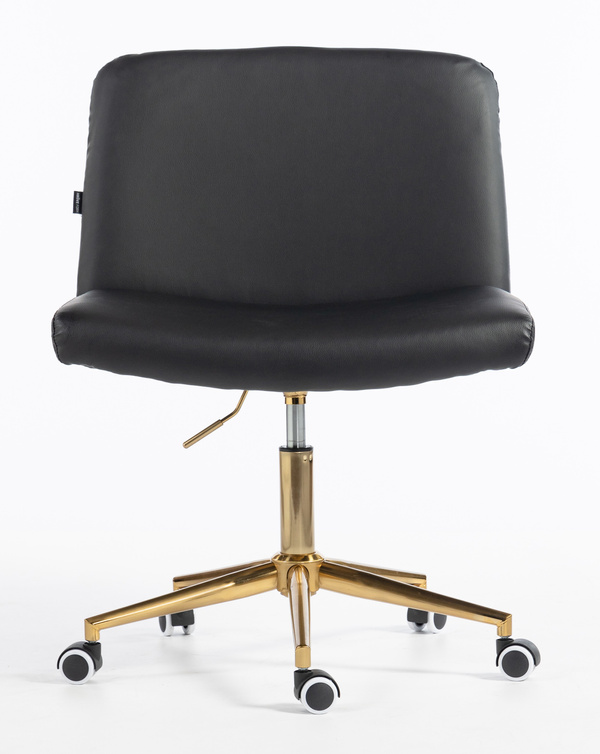 HR150K Fekete Modern Műbőr Szék Arany lábbal