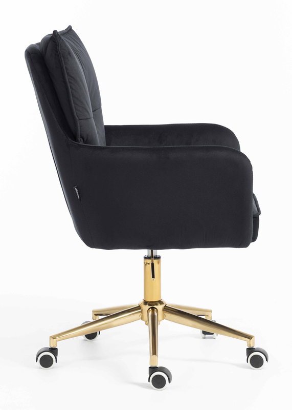 HR250K Fekete modern velúr szék arany lábbal