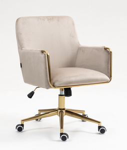 HR4318K Latte modern velúr szék arany lábbal