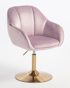 HR2055N Halványlila Modern Velúr Szék Arany lábbal