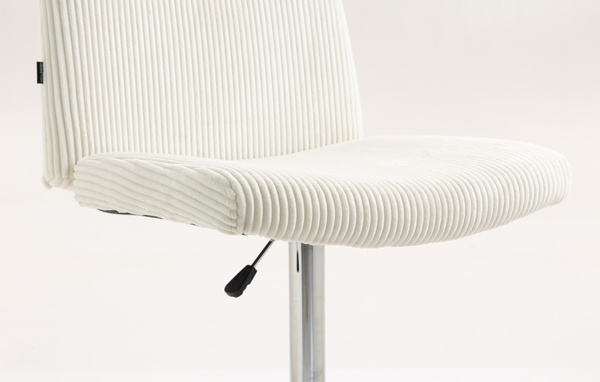 HR150W Fehér Modern Kordbársony Szék Krómozott lábbal