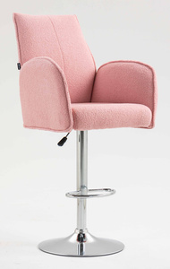 HR280W Púder Rózsaszín modern boucle szék krómozott lábbal