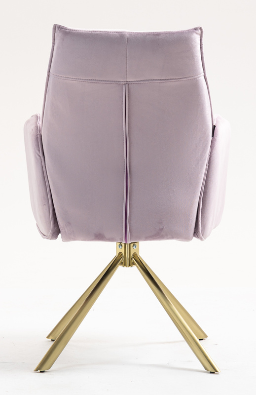 HR280 CSILLAGLÁB Halványlila Modern Velúr Szék Arany lábbal