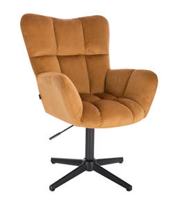 HR650CROSS Mézbarna modern velúr szék fekete lábbal