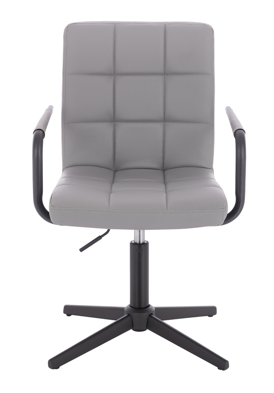 HC1015CROSSP Szürke modern műbőr szék fekete lábbal