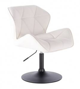 HC111N Fehér modern műbőr szék fekete lábbal