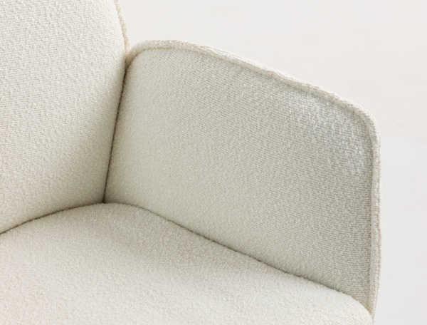 HR280K Krémszínű modern boucle szék fekete lábbal