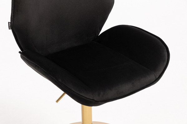HR350N Fekete modern velúr szék arany lábbal