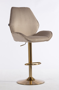 HR350W Latte modern velúr szék arany lábbal