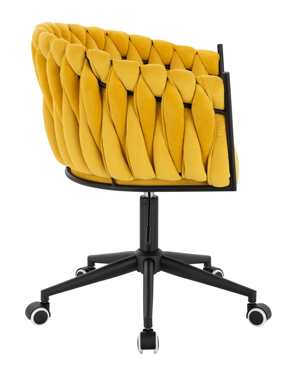 HR750K Sárga Modern Velúr Szék Fekete lábbal