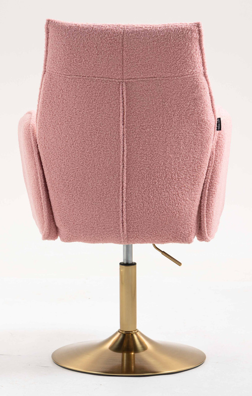 HR280N Púder Rózsaszín modern boucle szék arany lábbal