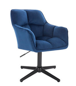 HR550CROSS Tengerkék modern velúr szék fekete lábbal