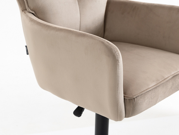 HR250KW Latte modern velúr szék fekete lábbal