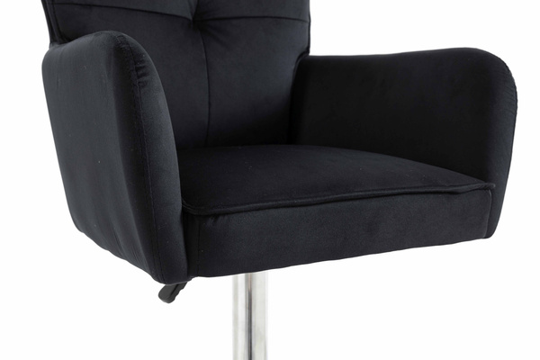 HR250W Fekete modern velúr szék krómozott lábbal