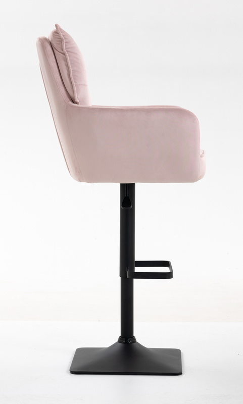 HR250KW Púder Rózsaszín modern velúr szék fekete lábbal