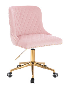 HR940K Púder Rózsaszín Modern Velúr Szék Arany lábbal