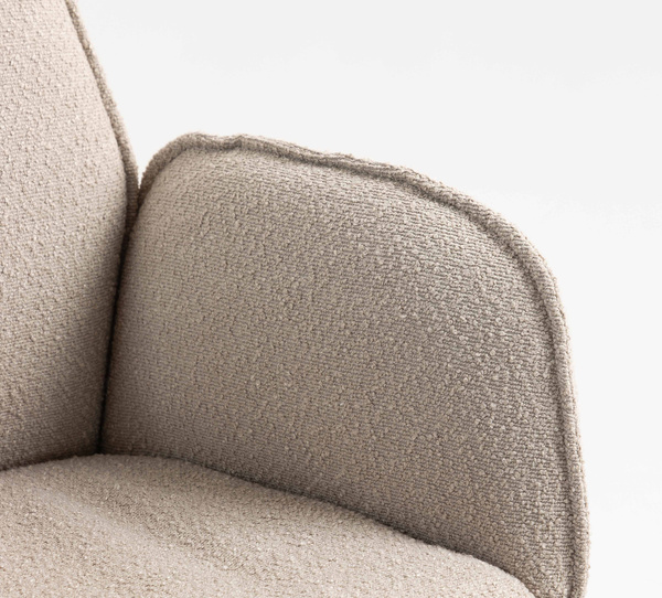 HR280W Latte modern boucle szék krómozott lábbal