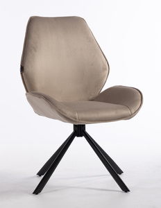 HR350 CSILLAGLÁB Latte modern velúr szék fekete lábbal