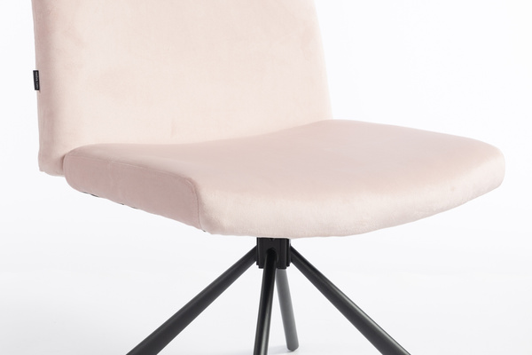 HR150 CSILLAGLÁB Púder Rózsaszín Modern Velúr Szék Fekete lábbal