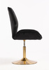 HR350N Fekete modern velúr szék arany lábbal