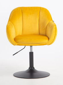 HR2055N Sárga Modern Velúr Szék Fekete lábbal
