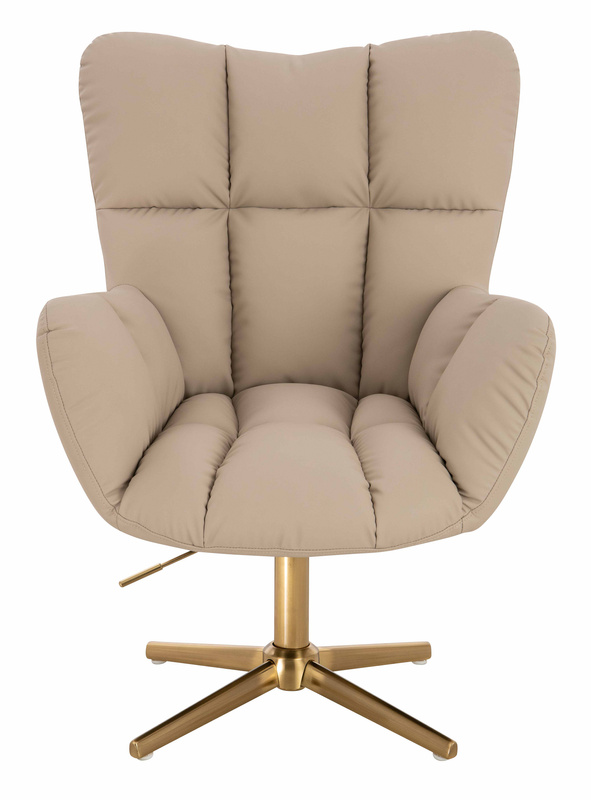 HR650CROSS Krémszínű Műbőr Premium Soft szék arany lábbal