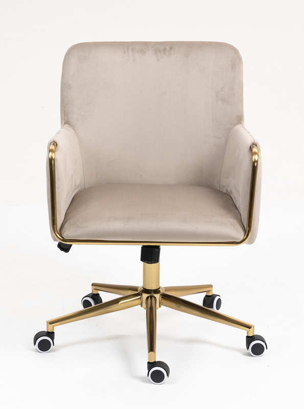 HR4318K Latte modern velúr szék arany lábbal