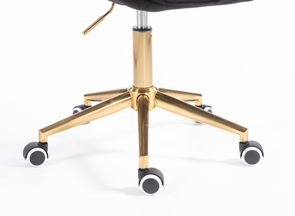 HR350K Fekete modern velúr szék arany lábbal