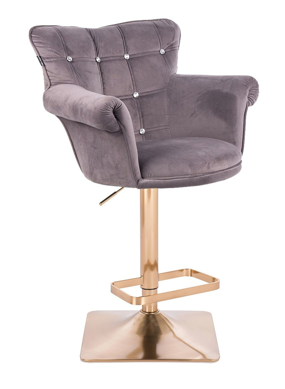 HR804KW Grafit modern velúr szék arany lábbal